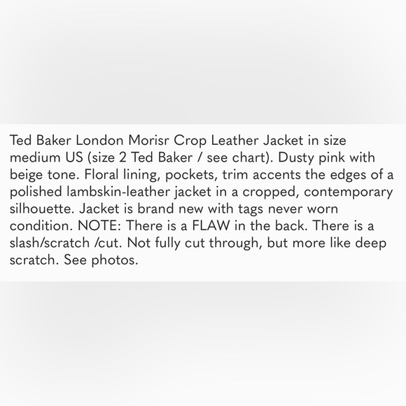 Ted Baker Morisr NEW Crop Leather Jacket Pockets - Picture 2 of 8